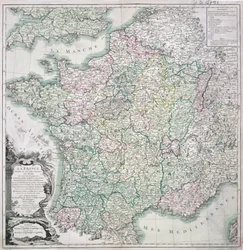 Karte von Frankreich, unterteilt in 58 Provinzen, 1765